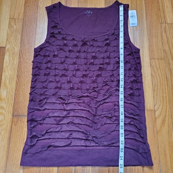 Ann Taylor Loft‎ ruffle front sleeveless blouse size medium NWT - Picture 5 of 6